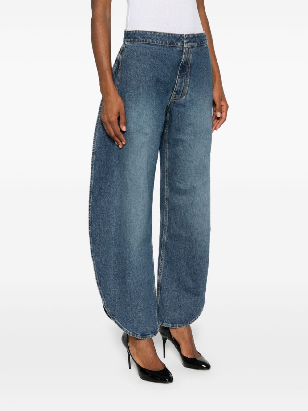 ALAIA Round Cut Denim Jeans for Women - FW24 Collection