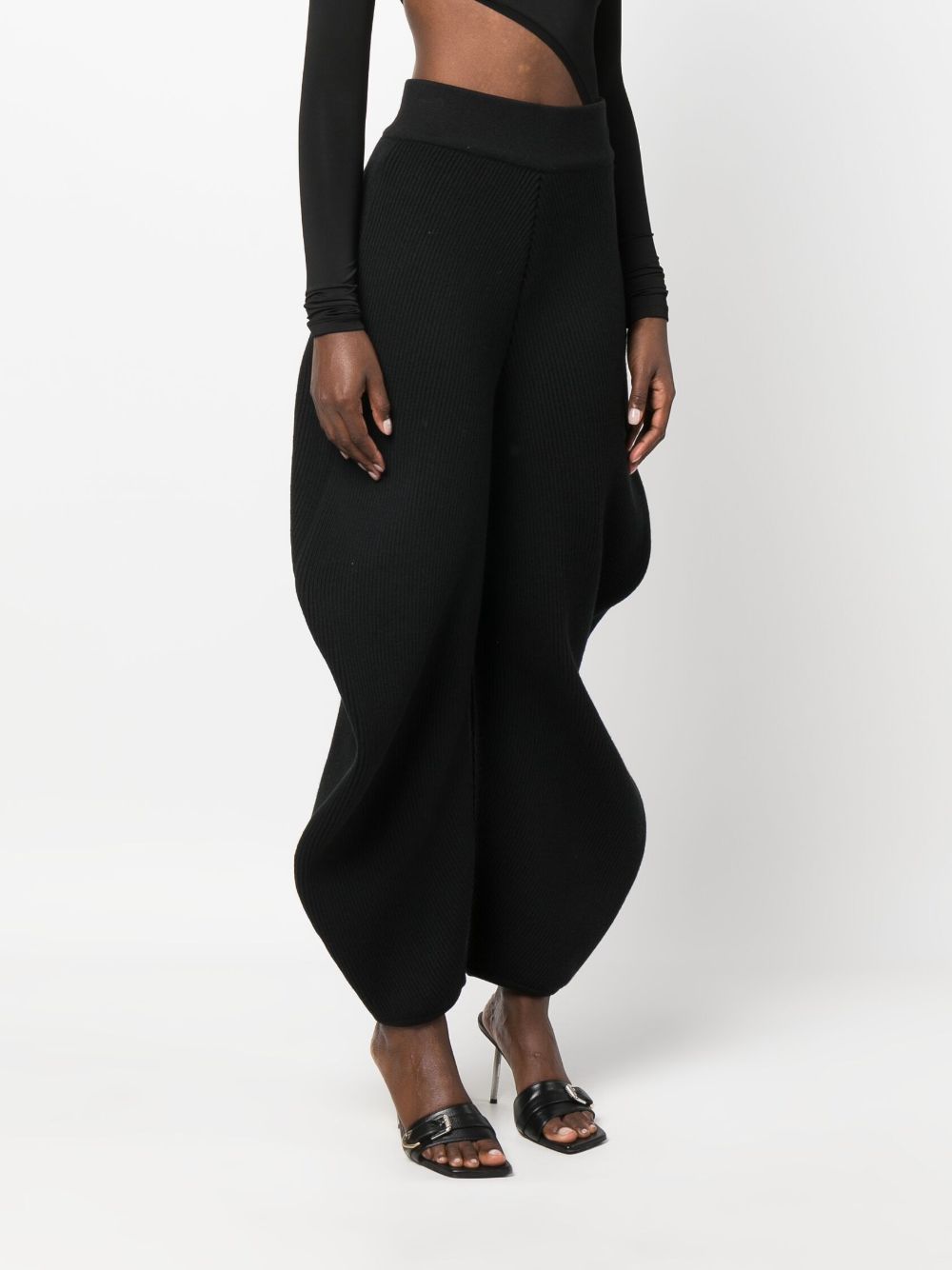 ALAIA Cozy Chic Black Wool-Blend Trousers for Women - FW23