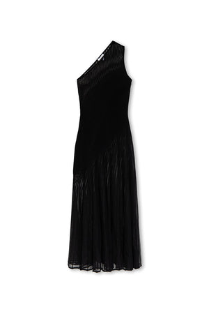 ALAIA Twisted Ribbed One Shoulder Dress for Women - Black