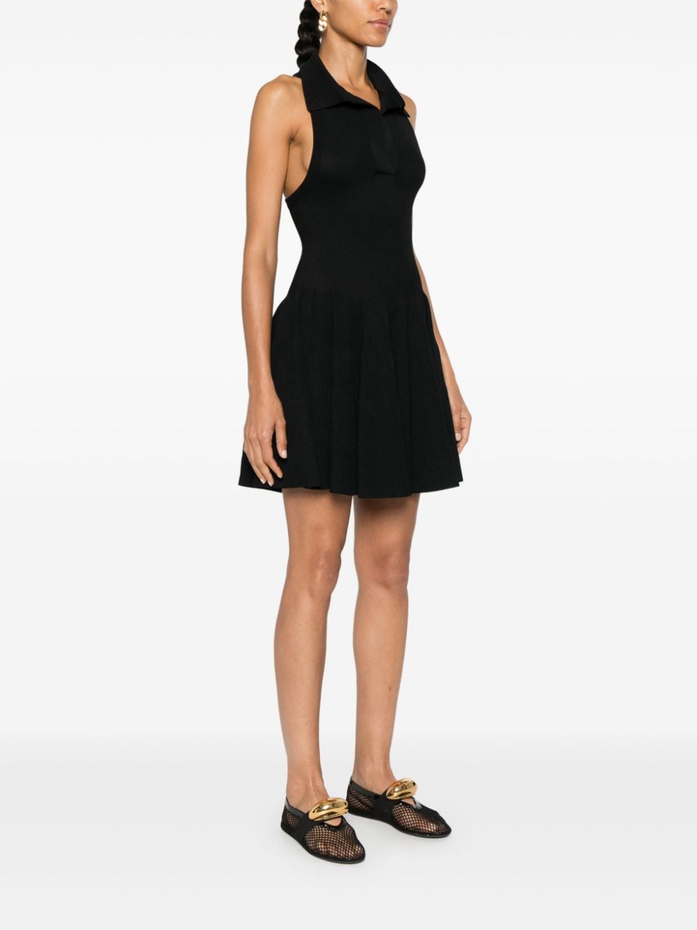 ALAIA Sleek Racerback Mini Polo Dress