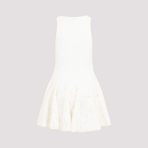 ALAIA Elegant White Mini Skater Dress