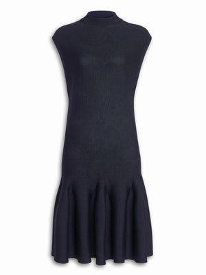 ALAIA Sculptural Godet Knit Wool Dress