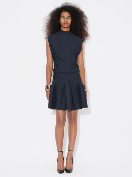 ALAIA Sculptural Godet Knit Wool Dress