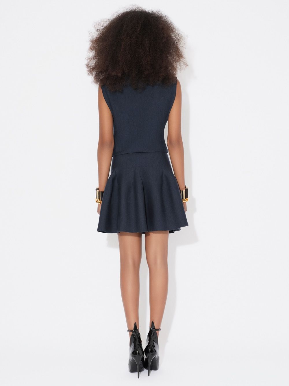 ALAIA Sculptural Godet Knit Wool Dress