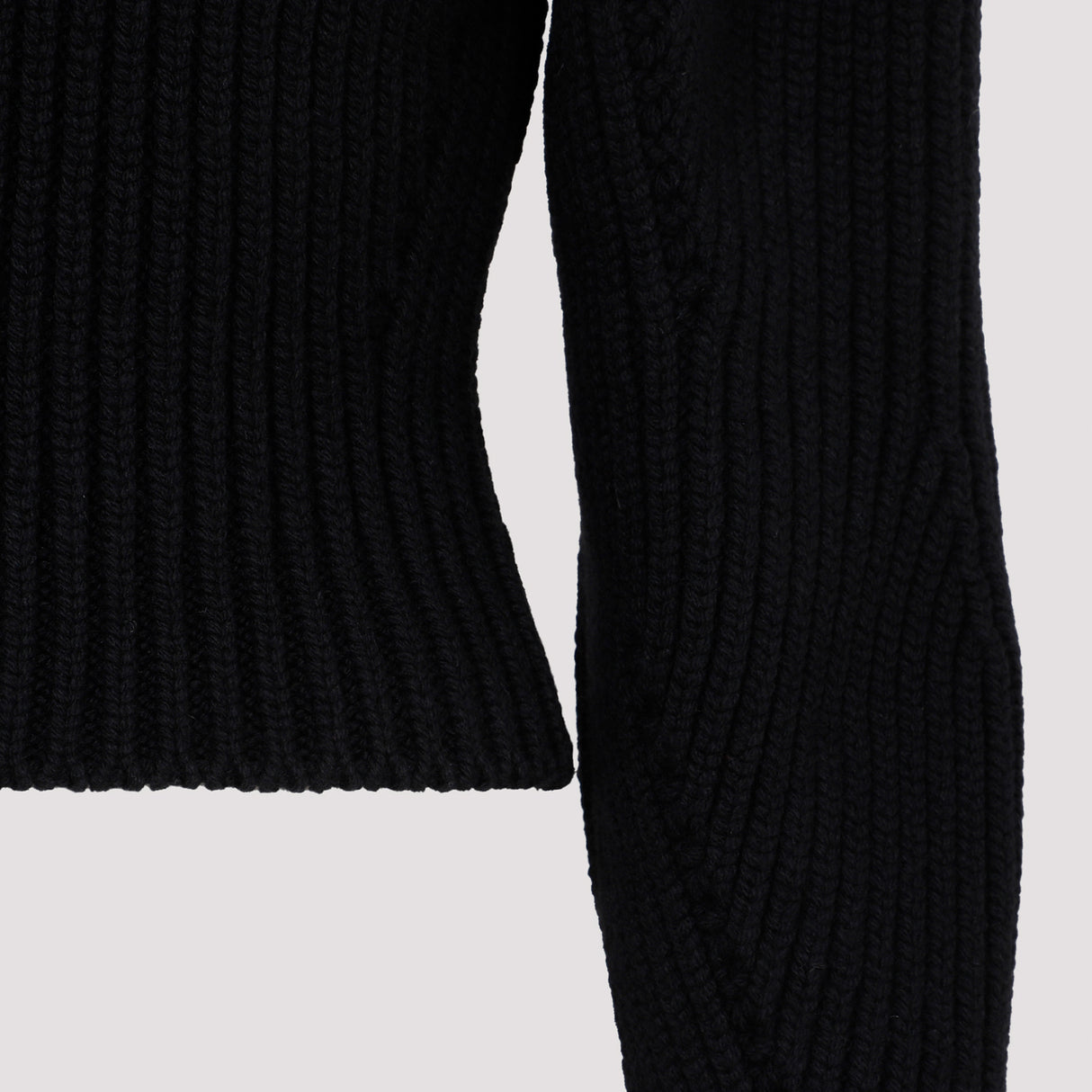 ALAIA Black High Neck Knit Sweater for Women - FW23