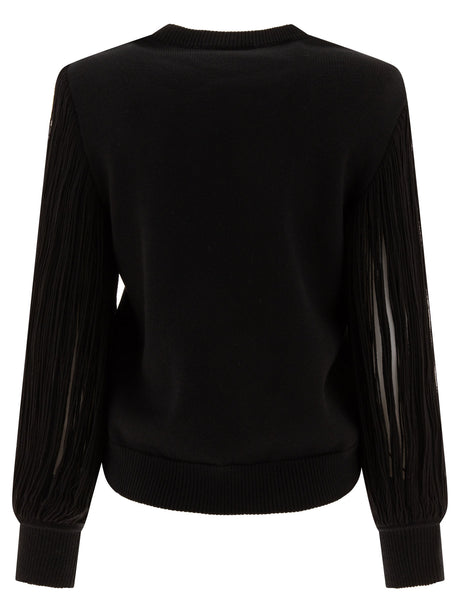 ALAIA Fringed-Sleeve Knit Sweater