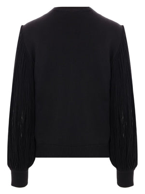 ALAIA Fringe Sleeve Black Tassel Sweater