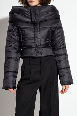 ALAIA Stylish Black Cropped Insulated Jacket for Women - FW23