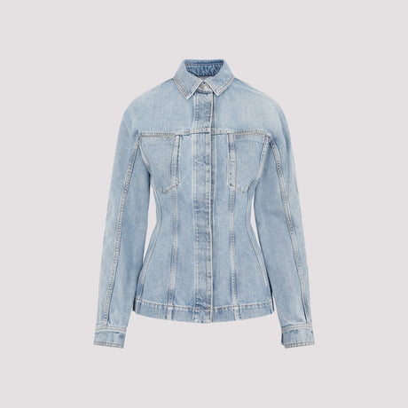 ALAIA Blue Fitted Denim Jacket for Women - FW23 Collection