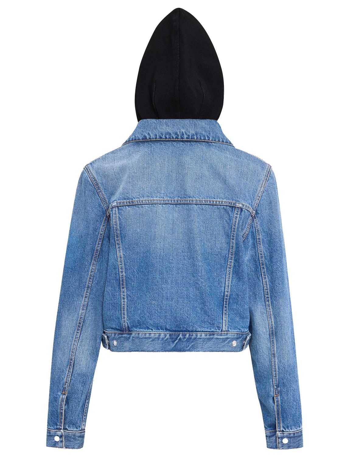 ALAIA Vintage Denim Jacket with Knit Hood for Women