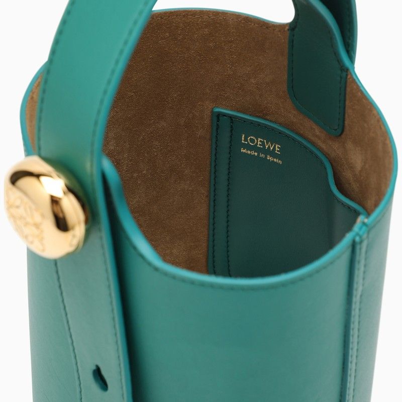 LOEWE กระเป๋าสะพายหนังลูกวัวสีดำขนาดเล็ก พร้อมรายละเอียดทอง