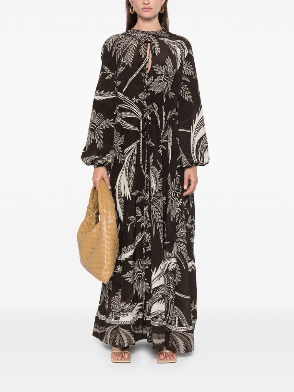 F.R.S FOR RESTLESS SLEEPERS Elegant Botanical Silk Dress