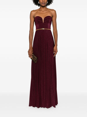 ELISABETTA FRANCHI Belted Lurex Maxi Dress for Women