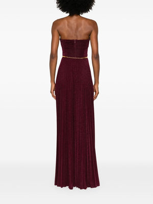 ELISABETTA FRANCHI Belted Lurex Maxi Dress for Women