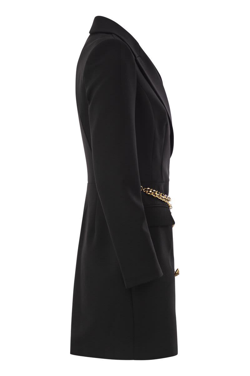 ELISABETTA FRANCHI Elegant Double-Breasted Black Suit Coat for Women