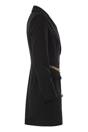 ELISABETTA FRANCHI Elegant Double-Breasted Black Suit Coat for Women