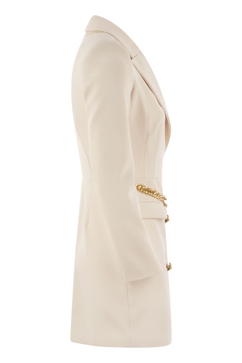 ELISABETTA FRANCHI Chic Double-Breasted Crepe Dress