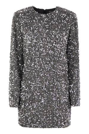 ELISABETTA FRANCHI Chic Boxy Mini Dress with Embroidery and Sequins