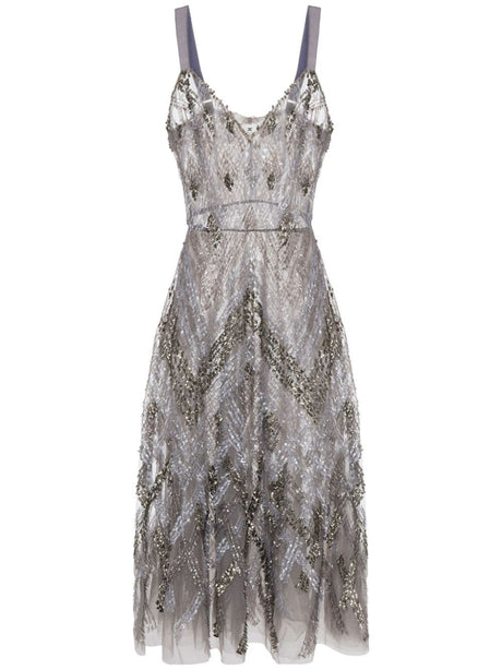 ELISABETTA FRANCHI Chevron Sequin Midi Dress for Women