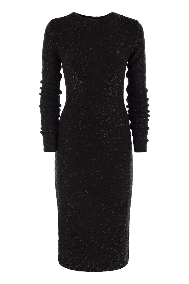 FABIANA FILIPPI Sequin Sparkle Crew-Neck Midi Dress