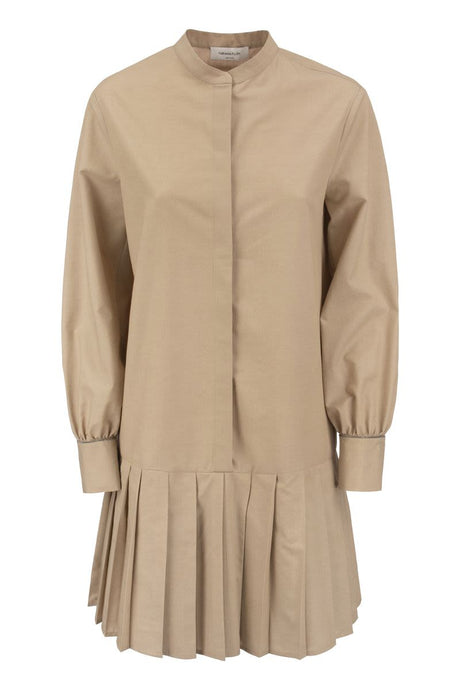 FABIANA FILIPPI Timeless Elegance Women's Wool-Cotton Poplin Dress in Antique Rose for FW22