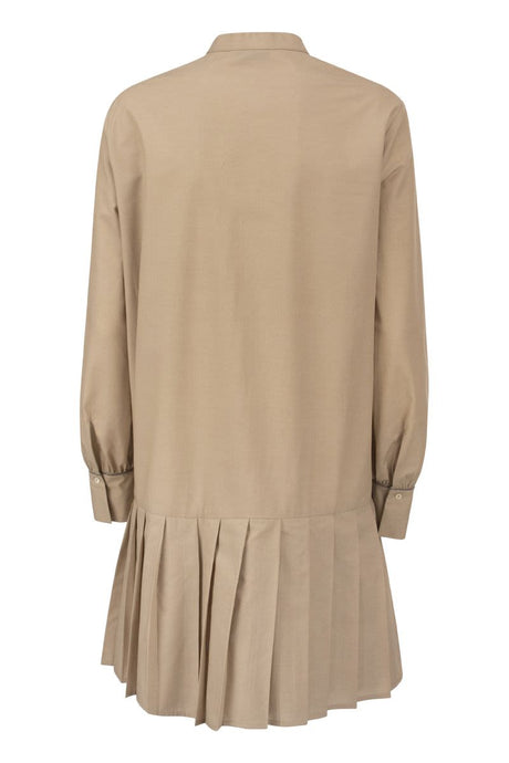 FABIANA FILIPPI Timeless Elegance Women's Wool-Cotton Poplin Dress in Antique Rose for FW22