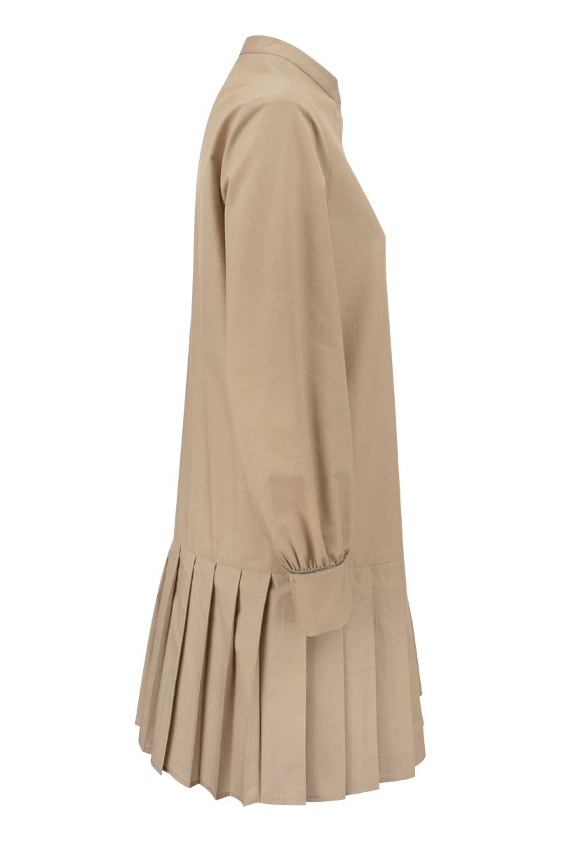 FABIANA FILIPPI Timeless Elegance Women's Wool-Cotton Poplin Dress in Antique Rose for FW22