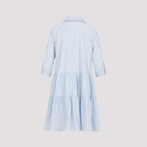 Blue Cotton Mini Dress for Women - SS24