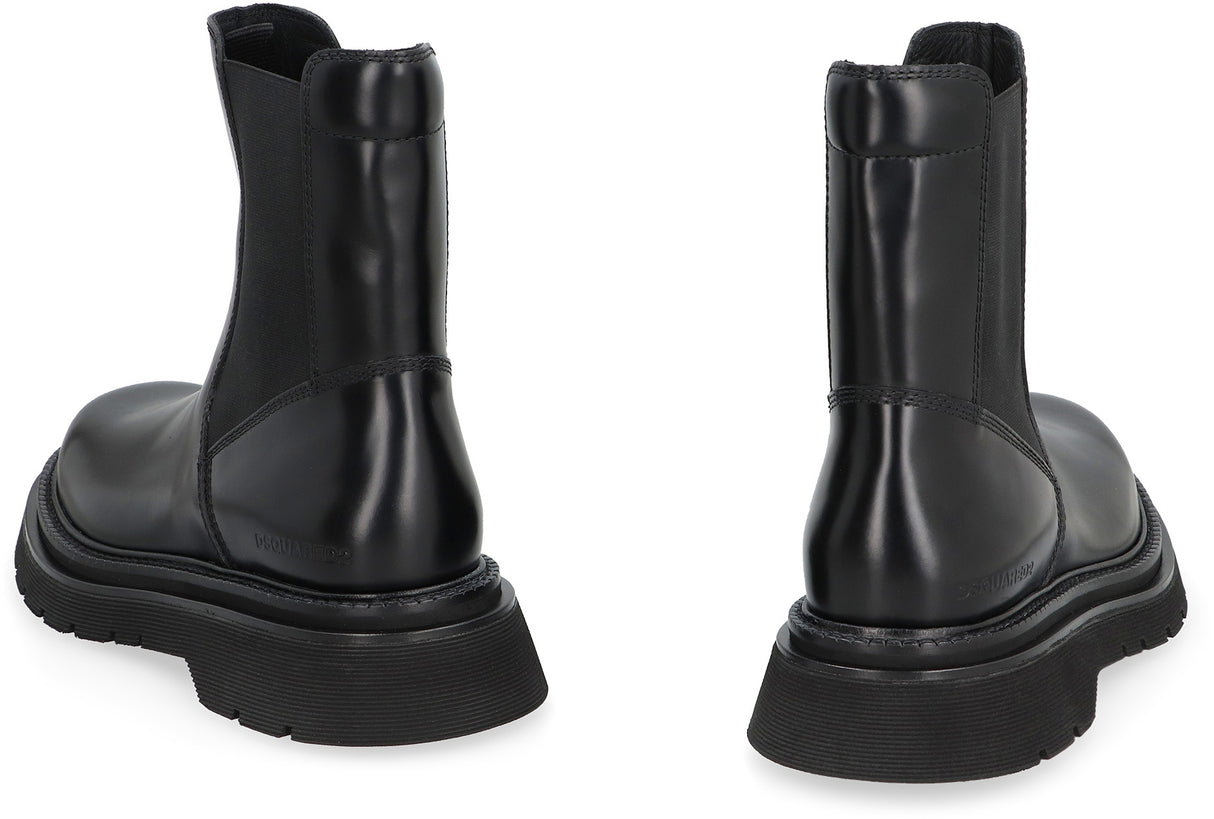 DSQUARED2 Men's Leather Chelsea Boots in Black for FW23