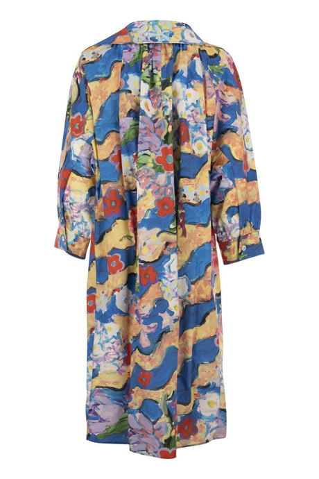 Multicolour Chemisier Dress with Flaminia Veronesi Artwork for Women