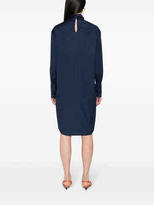 MARNI Navy Blue Shirt Dress with Stone Detail for Women - SS24