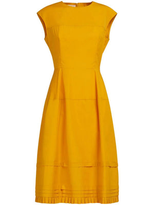 Yellow and Orange Cotton Midi Dress for Women - SS24 Collection