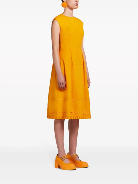 黄橙色女士棉质迷你连衣裙- SS24系列