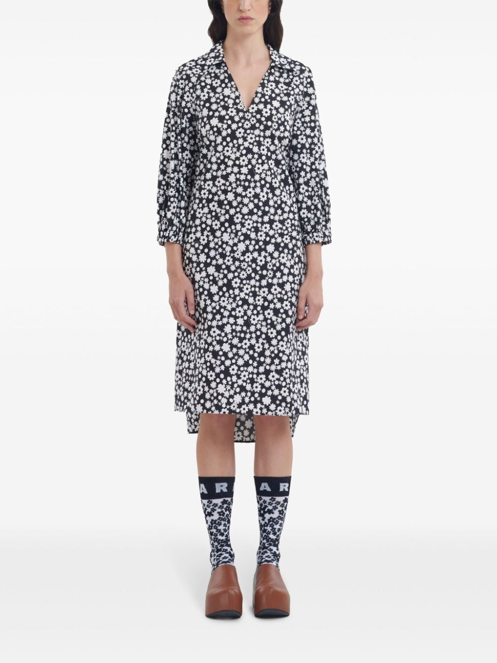 MARNI Organic Cotton Poplin Midi Dress for Women