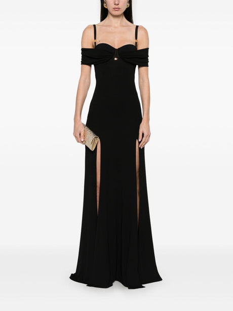 ELISABETTA FRANCHI Corset-Style Crepe Maxi Dress