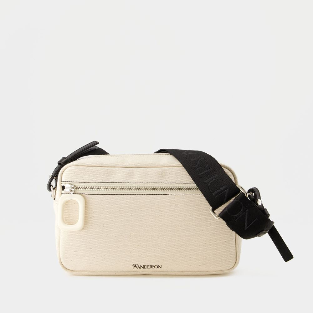 JW ANDERSON Tan Canvas Crossbody Camera Bag for Him or Her