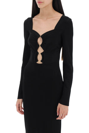 TOM FORD Black Knit Midi Dress with Cut-Outs for Women