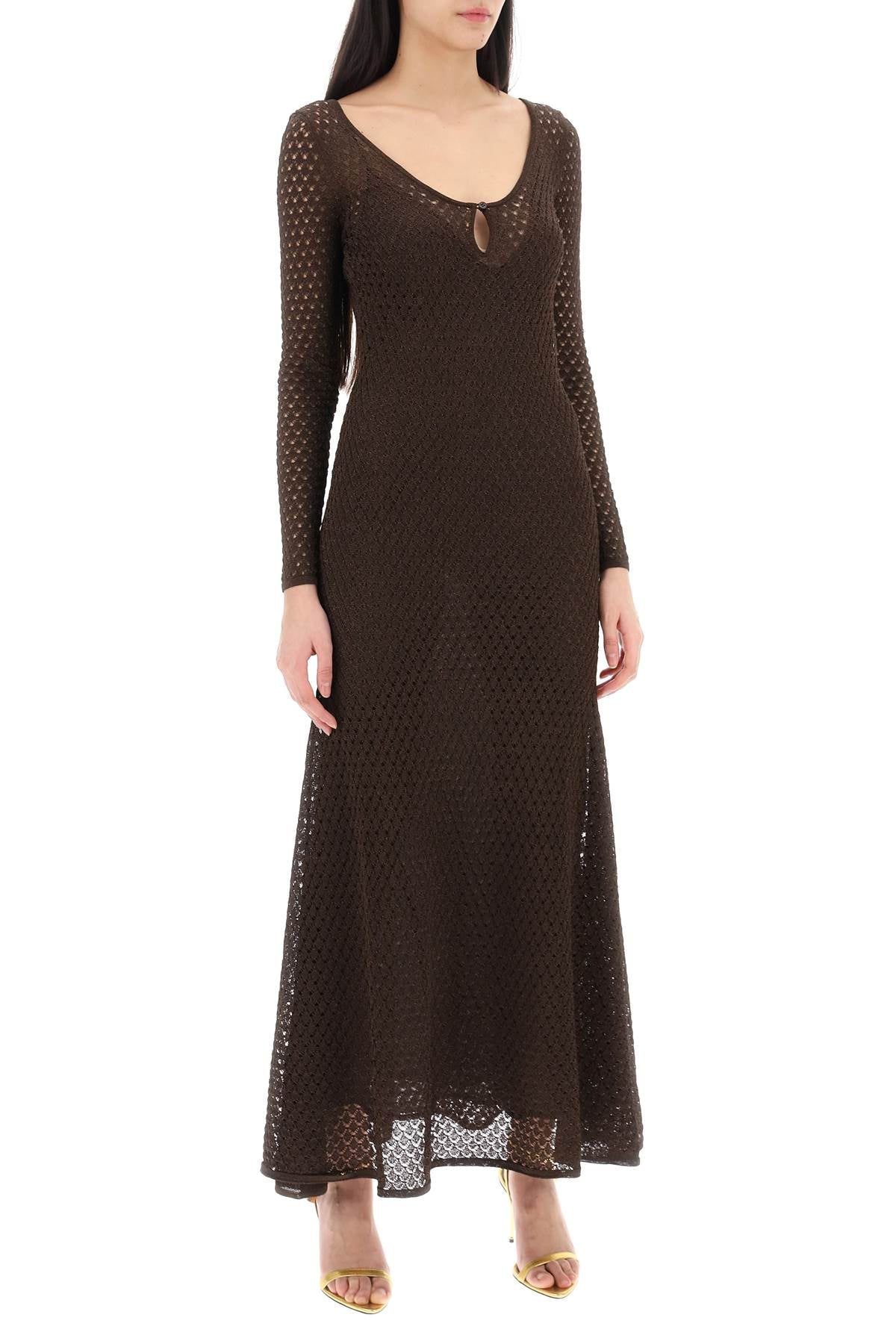 TOM FORD Feminine and Elegant Lurex Knit Maxi Dress for Women - SS24