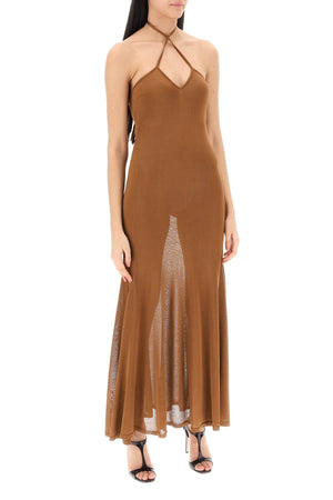 Elegant Brown Knit Maxi Dress - SS24 Collection