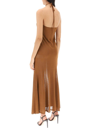 Elegant Brown Knit Maxi Dress - SS24 Collection