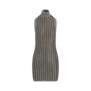 TOM FORD Luxe Metallic Mini Turtleneck Sweater Dress