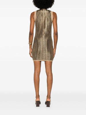 TOM FORD High-Neck Metallic Mini Dress