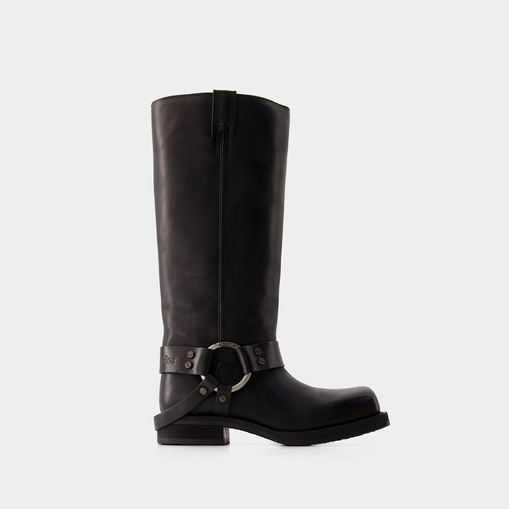 Stylish Black Biker Boots for Women - Perfect for the SS24 Season