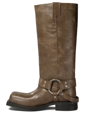 ACNE STUDIOS Chic Beige Leather Buckle Boots