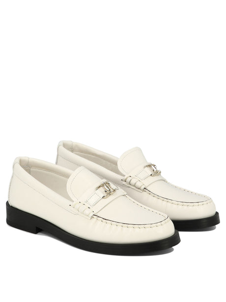 Classic White Leather Slip-On Loafers for Women