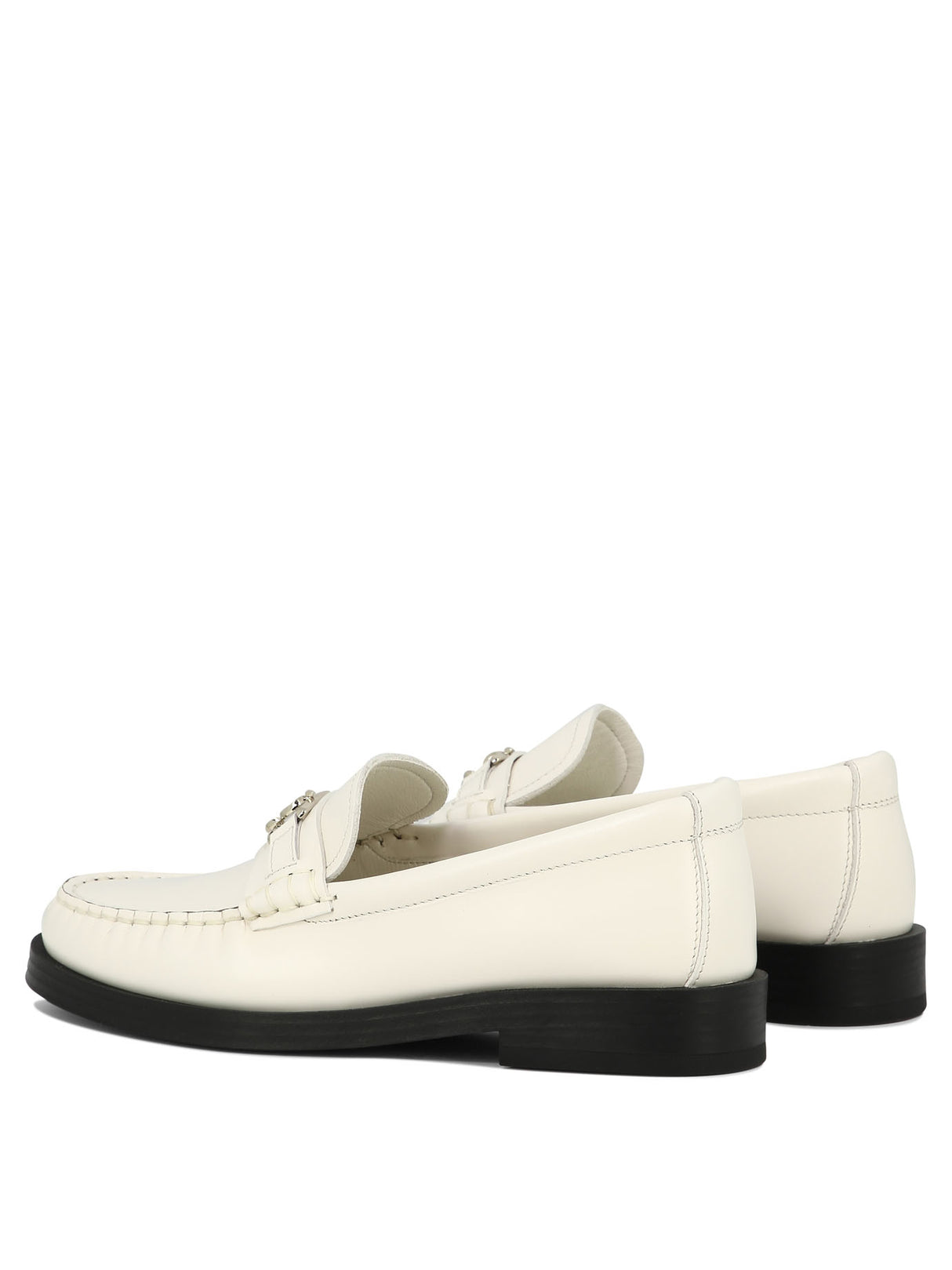 Classic White Leather Slip-On Loafers for Women