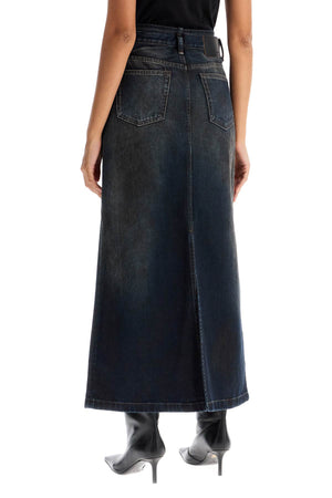 ACNE STUDIOS Maxi Denim Skirt with Adjustable Waist Strap - Ankle-Length Style