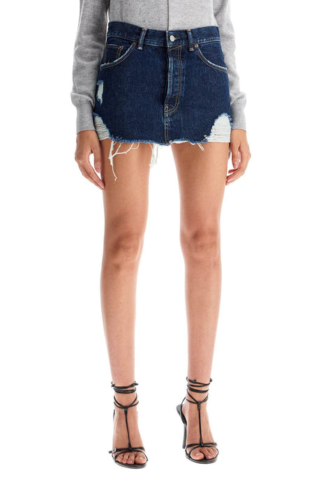 ACNE STUDIOS Distressed Organic Denim Mini Skirt