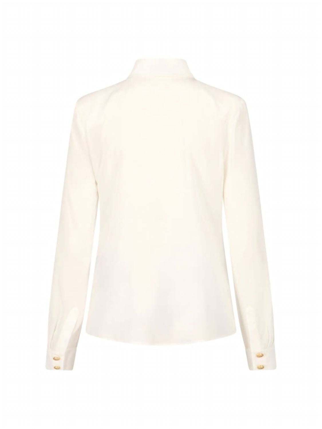 BALMAIN Classic White Silk Buttoned Shirt for Stylish Women