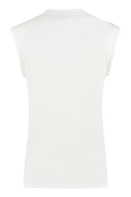 BALMAIN White Embellished Tank Top for Women